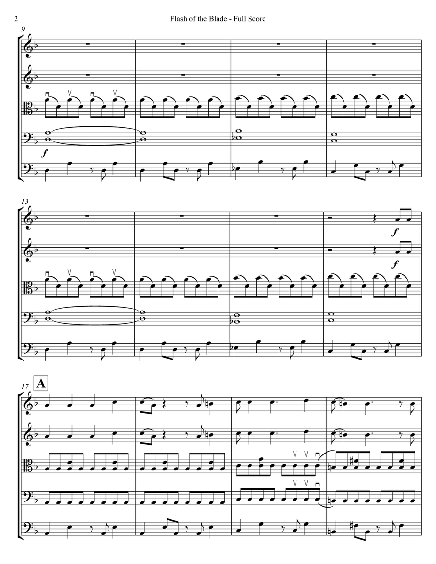 Flash Of The Blade String Orchestra scores gallery preview page 2