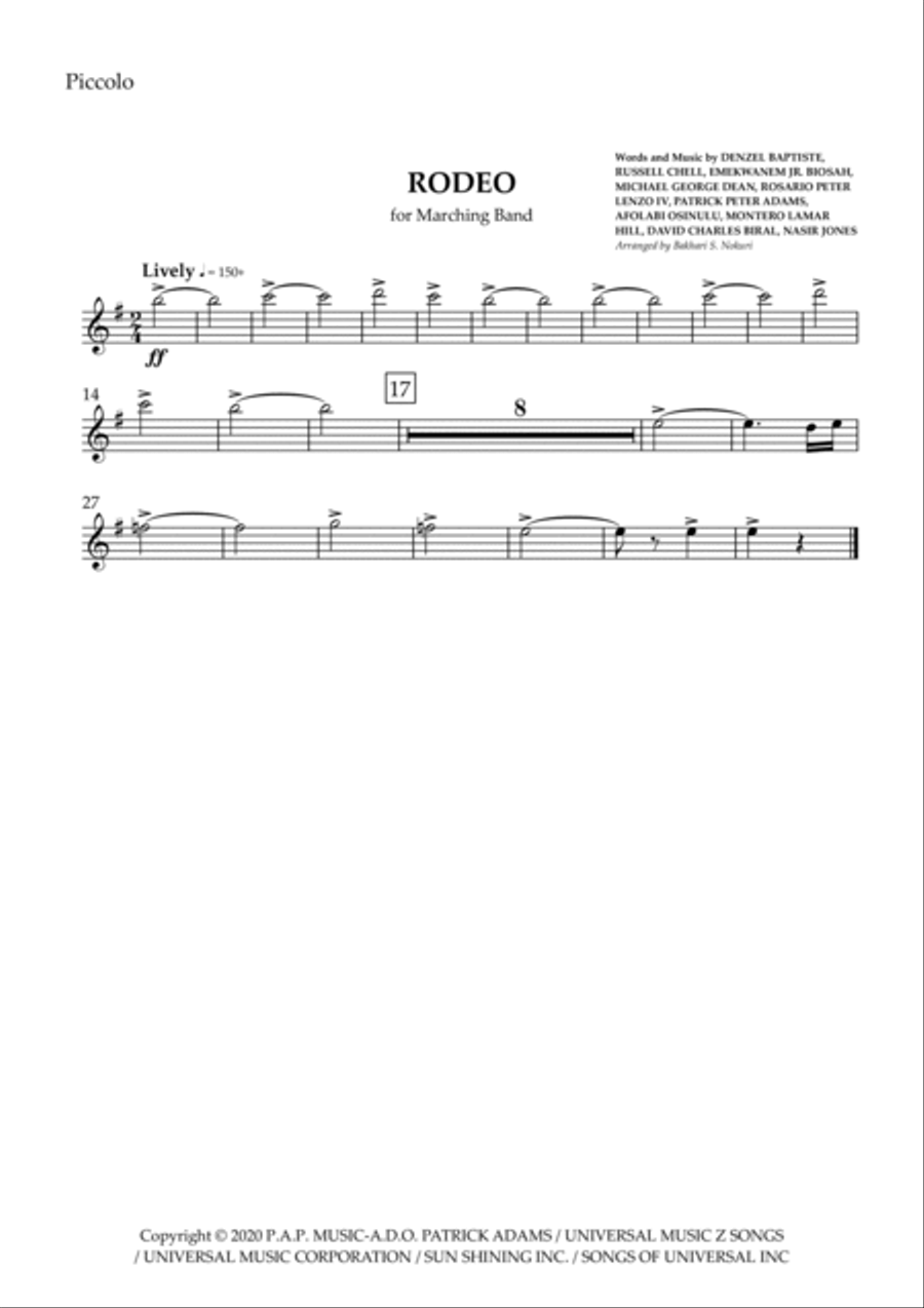 Rodeo (feat. Nas) Rodeo (feat. Nas) Marching Band scores gallery preview page 4