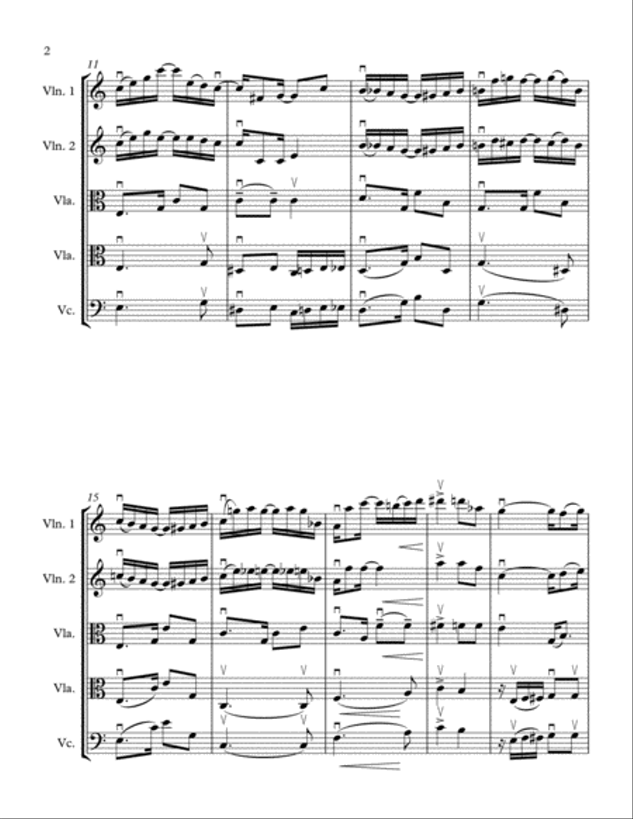 Solace - A Mexican Serenade String Quartet scores gallery preview page 2