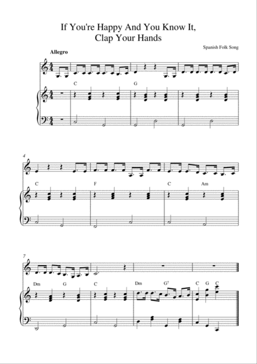 If You're Happy And You Know It, Clap Your Hands Violin Solo scores gallery preview page 1