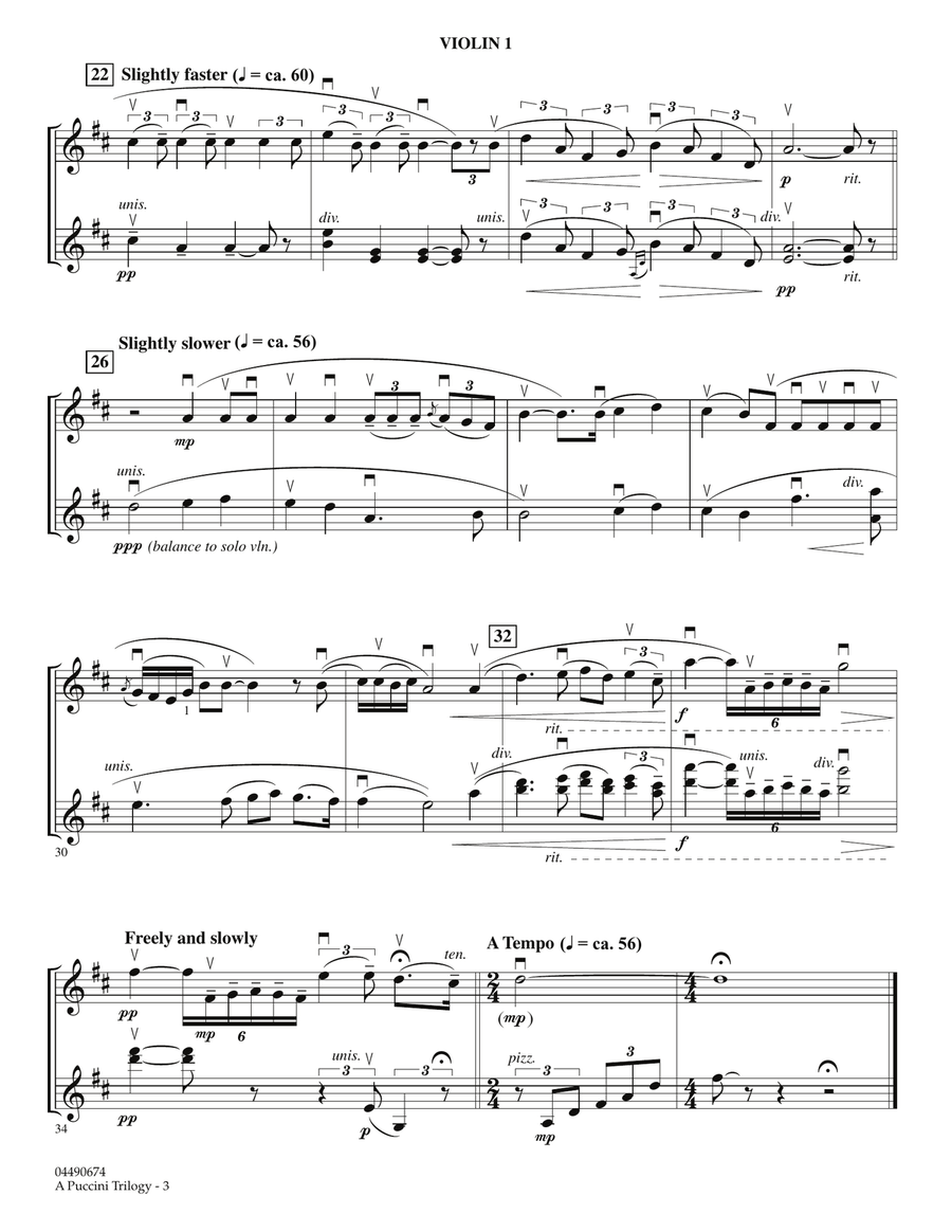 A Puccini Trilogy - Violin 1 Orchestra scores gallery preview page 2