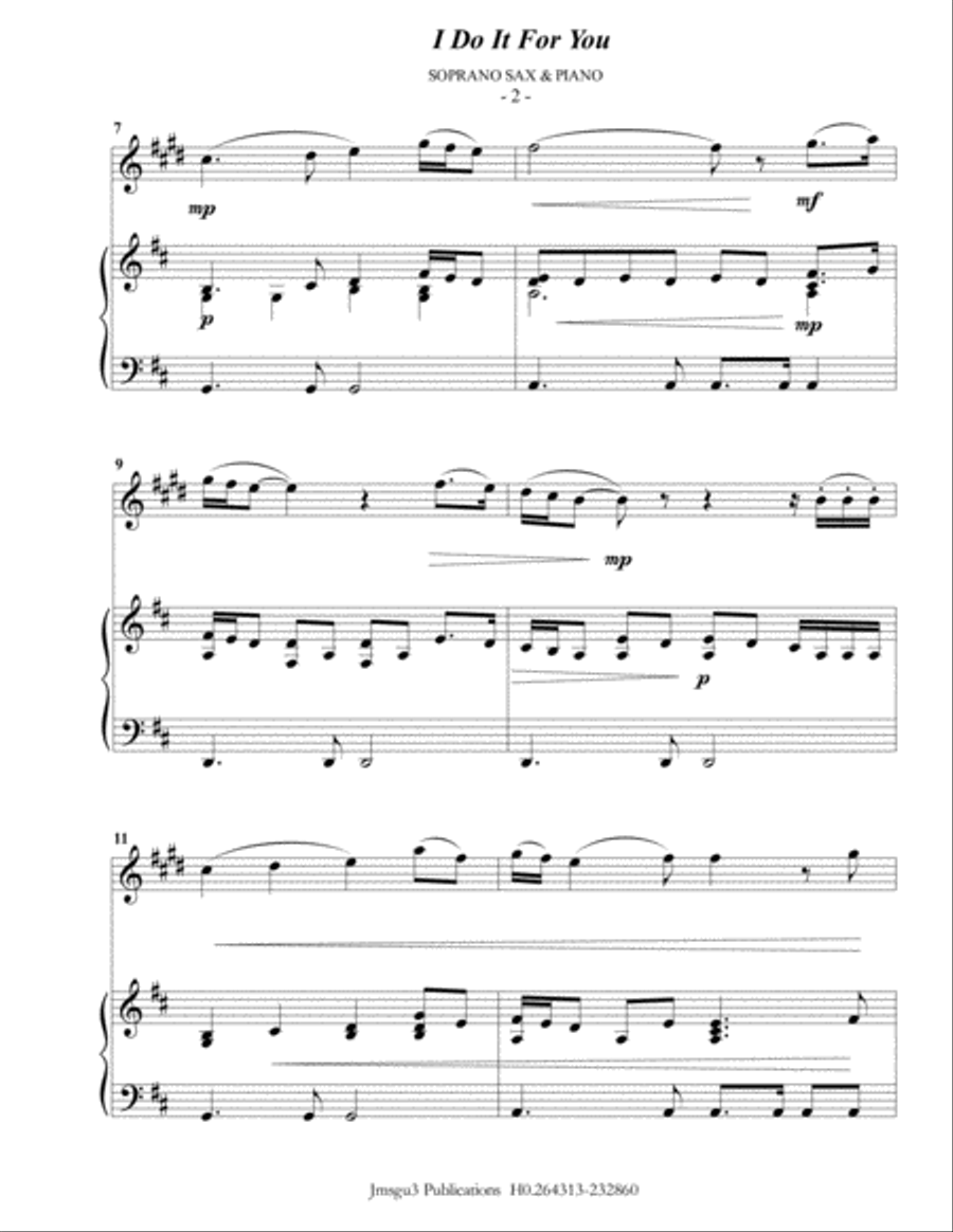 (Everything I Do) I Do It For You Soprano Saxophone scores gallery preview page 2