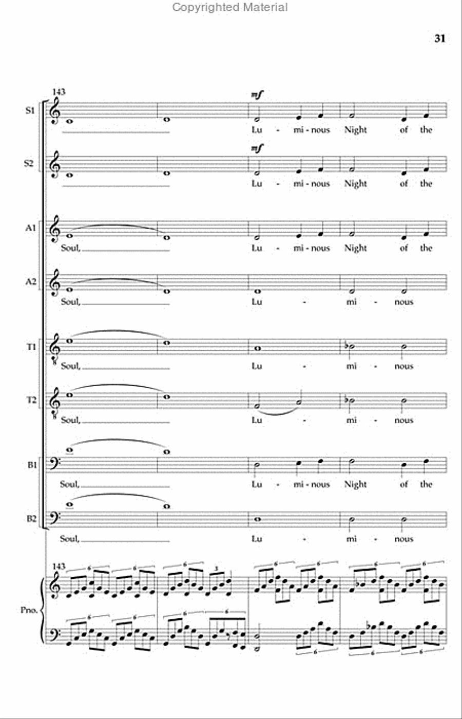Luminous Night of the Soul (Full Score Only) Choir scores gallery preview page 2