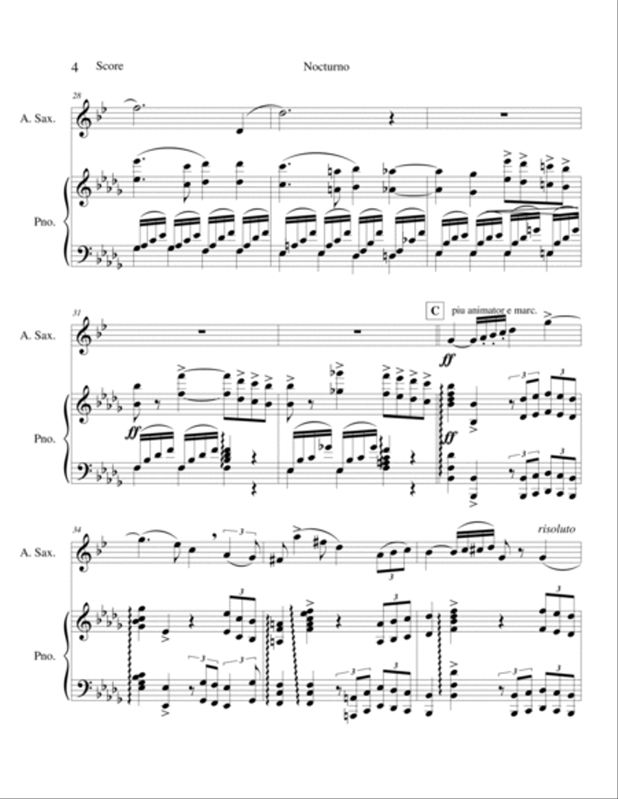 Nocturno - Opus 7 Alto Saxophone scores gallery preview page 4
