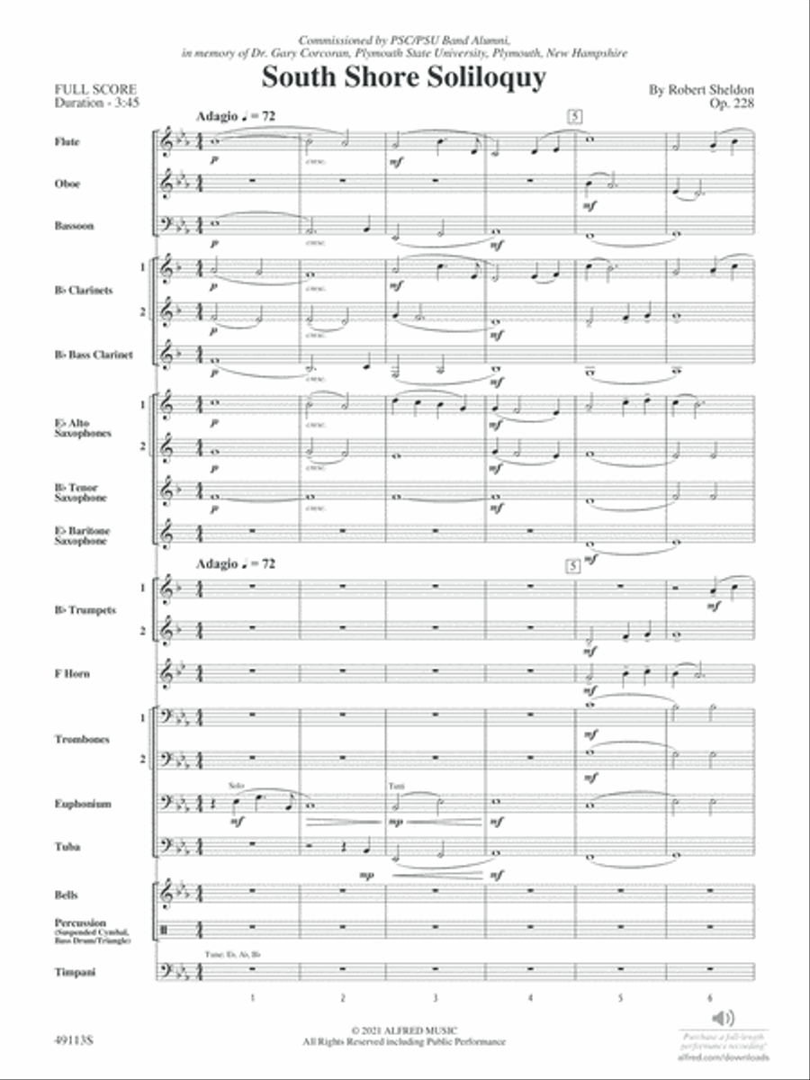 South Shore Soliloquy: Score Concert Band scores gallery preview page 2