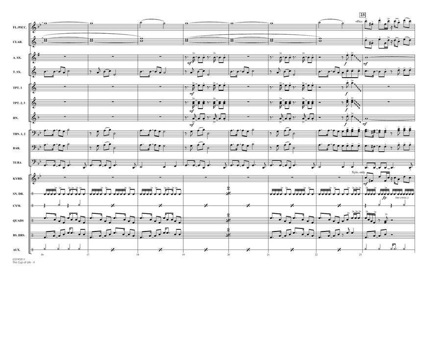 The Cup of Life - Conductor Score (Full Score) Marching Band scores gallery preview page 4