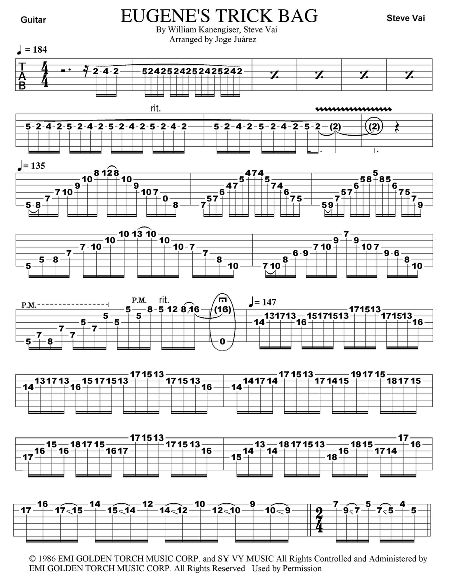 Eugene's Trick Bag Eugene's Trick Bag Guitar Tablature scores gallery preview page 1