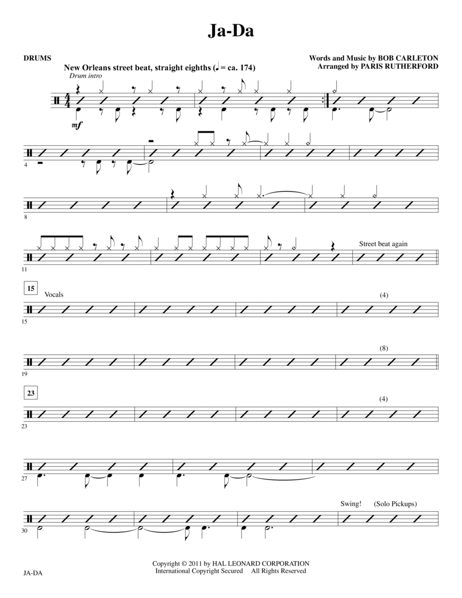 Ja-Da - Drums Ja-Da - Drums Choir scores gallery preview page 1
