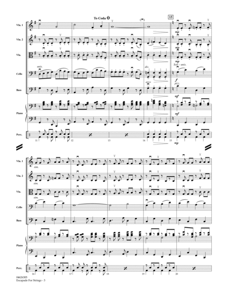 Escapade for Strings - Full Score