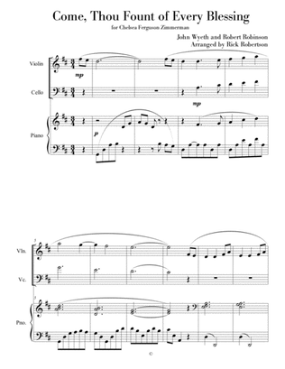 Come,Thou Fount of Every Blessing (for piano, violin, cello)