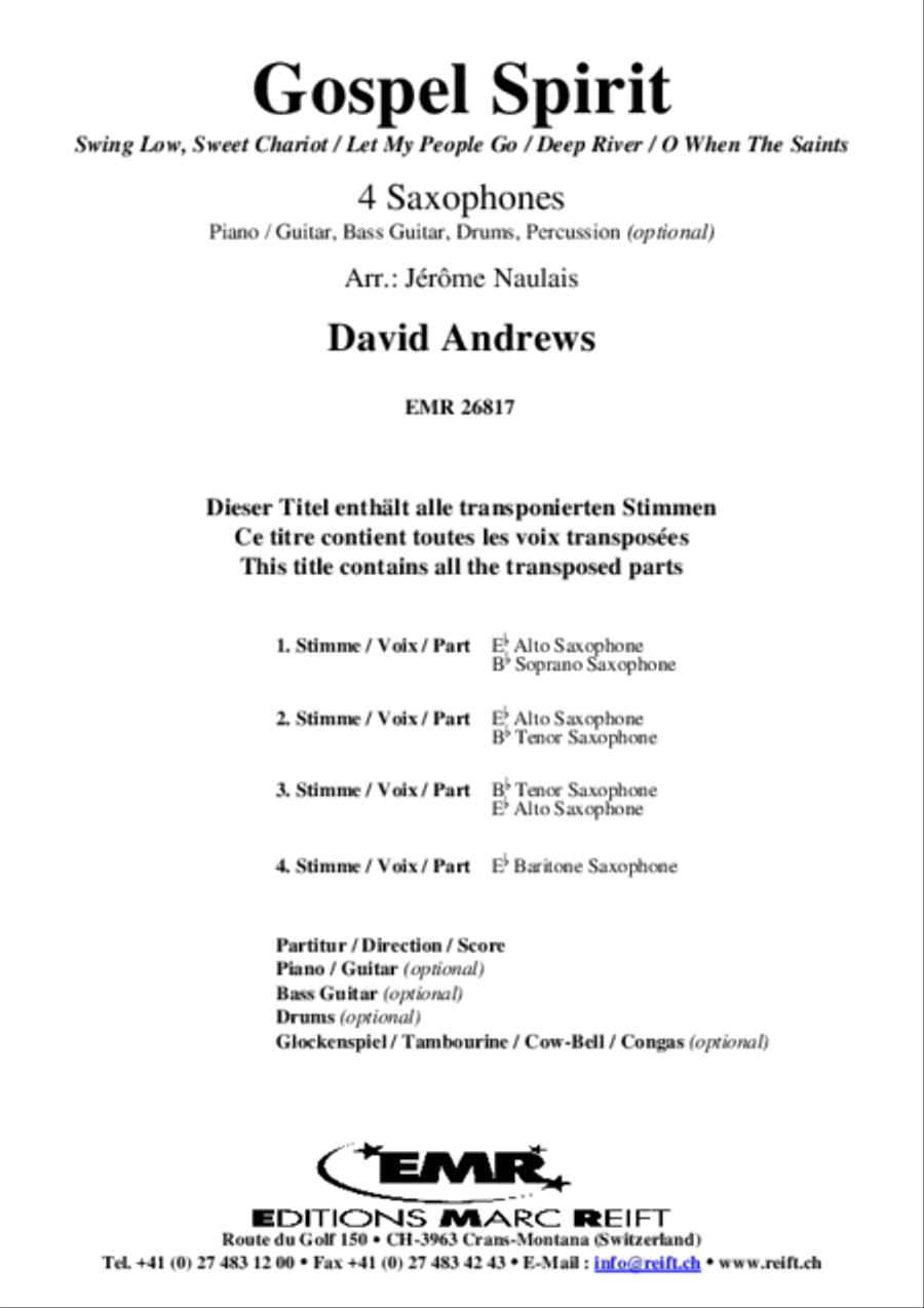 Gospel Spirit Saxophone Ensemble scores gallery preview page 2