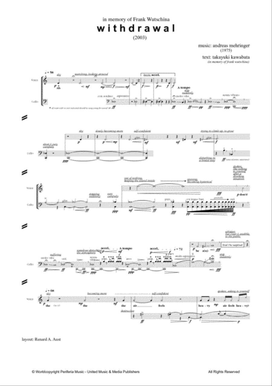 Withdrawal for Voice and Cello Voice scores gallery preview page 2