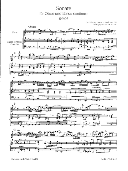 Sonata in G minor Wq 135