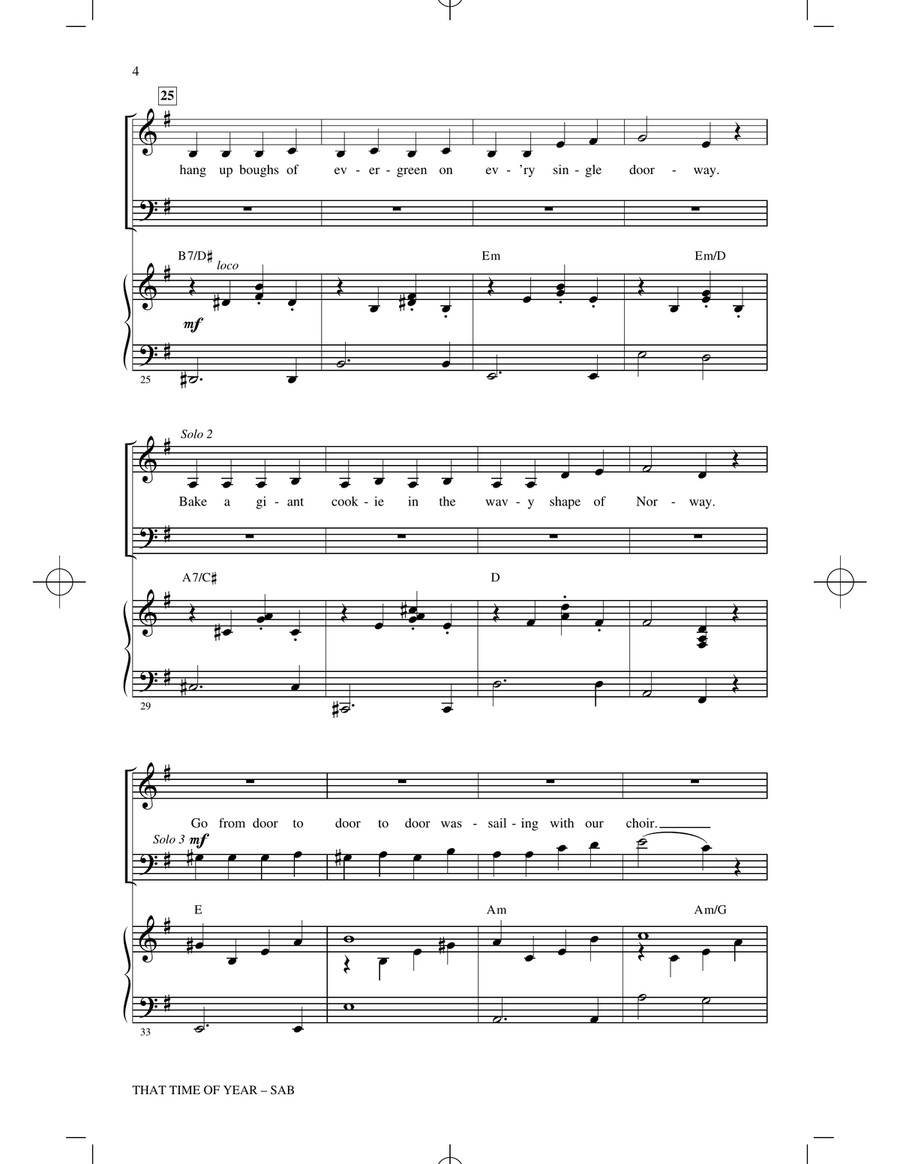 That Time Of Year (arr. Mark Brymer) 3-Part scores gallery preview page 3