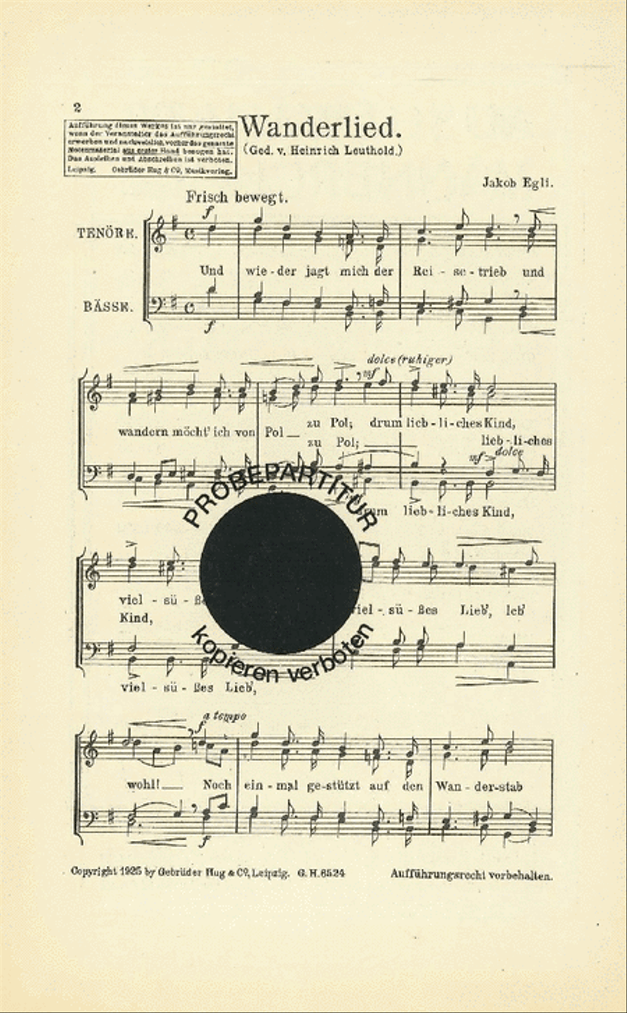 Wanderlied Men's Choir scores gallery preview page 1