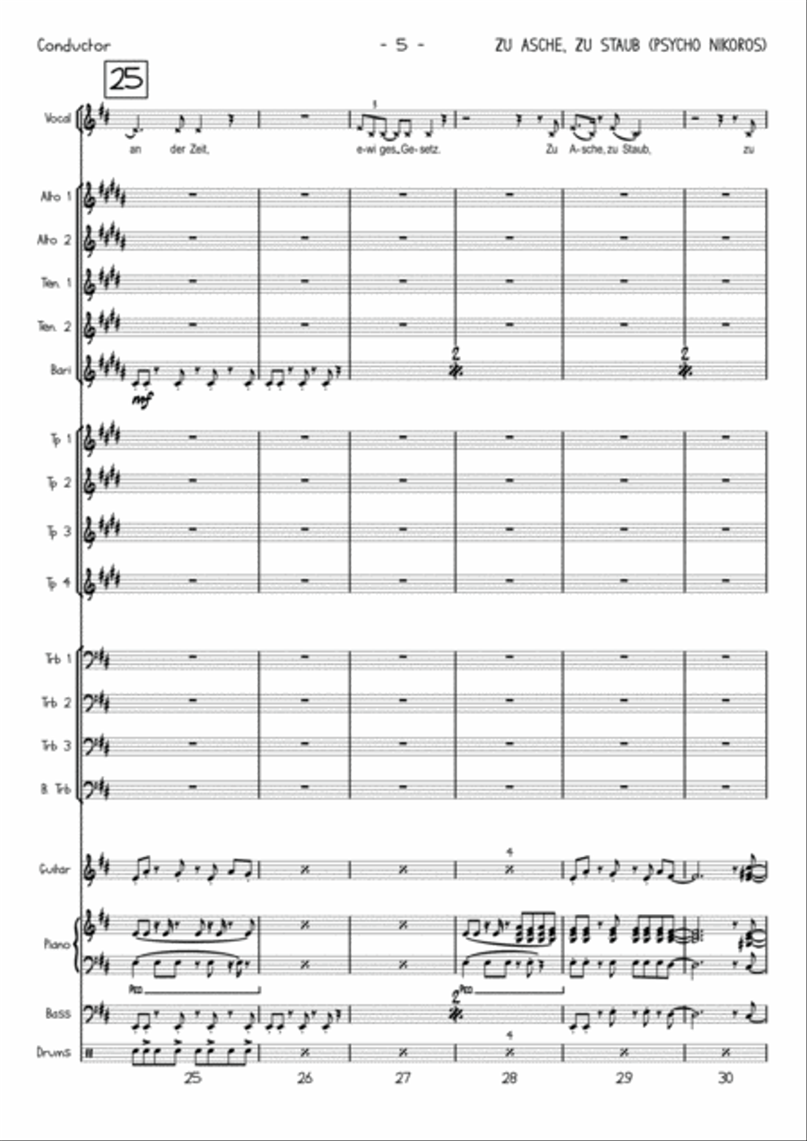 Zu Asche, Zu Staub Jazz Ensemble scores gallery preview page 6