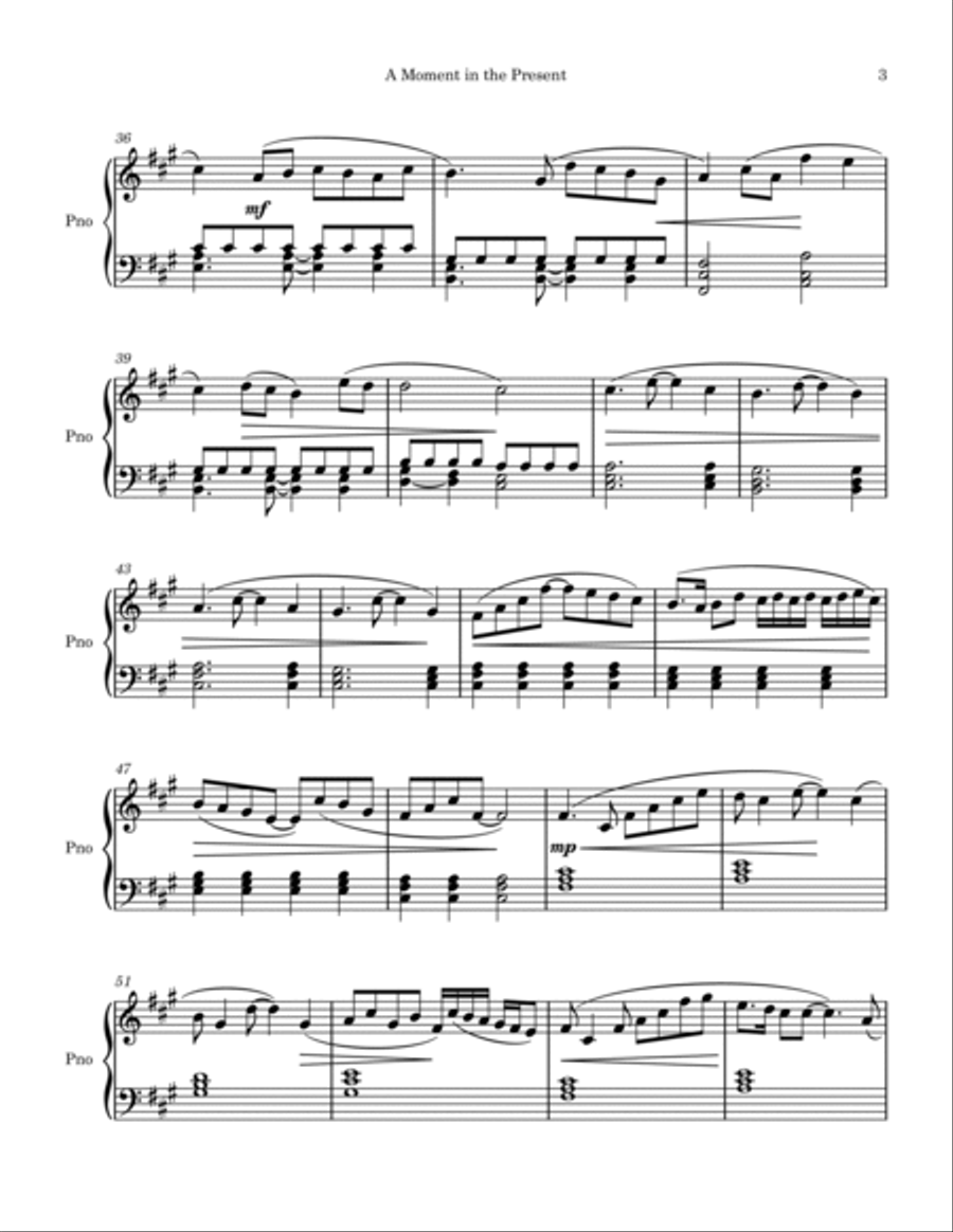 A Moment In The Present Piano Solo scores gallery preview page 3