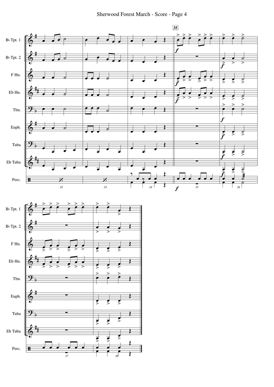 Sherwood Forest March for Junior Brass Band Brass Band scores gallery preview page 4
