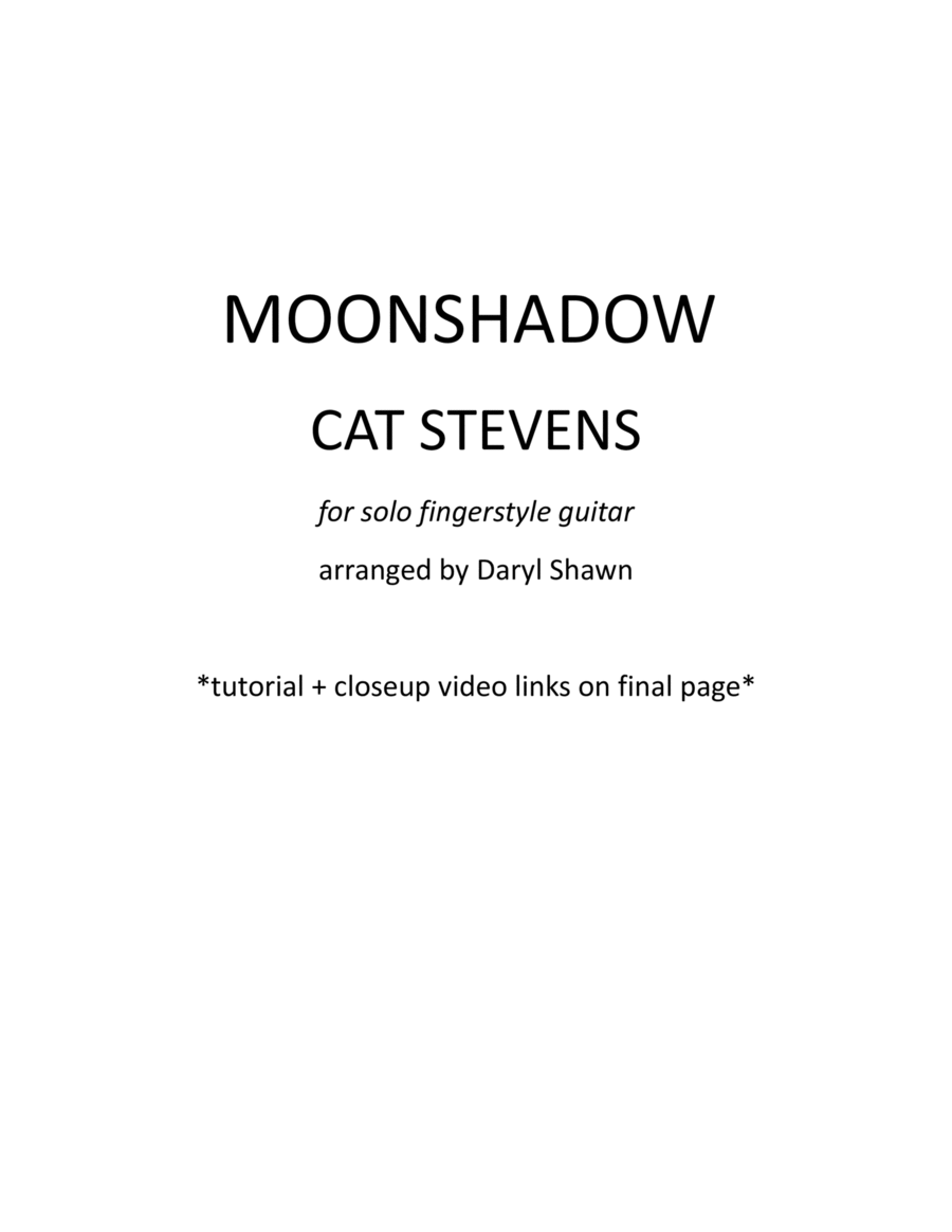 Moonshadow Guitar Tablature scores gallery preview page 1