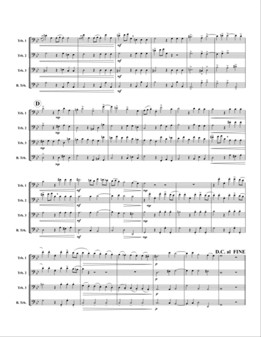 Hornpipe, from Water Music Suite No. 2 Trombone scores gallery preview page 3