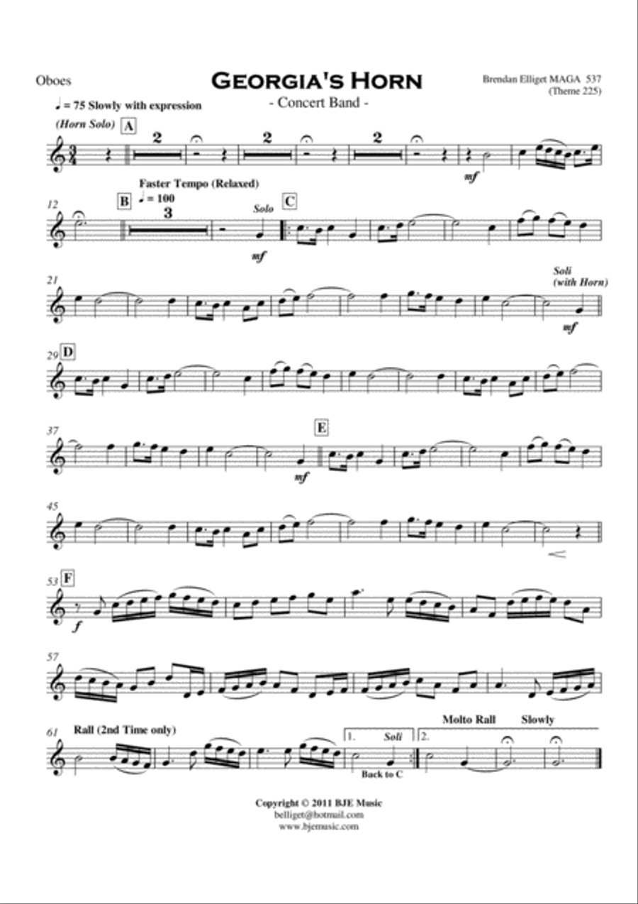 Georgia's Horn - Concert Band Concert Band scores gallery preview page 4