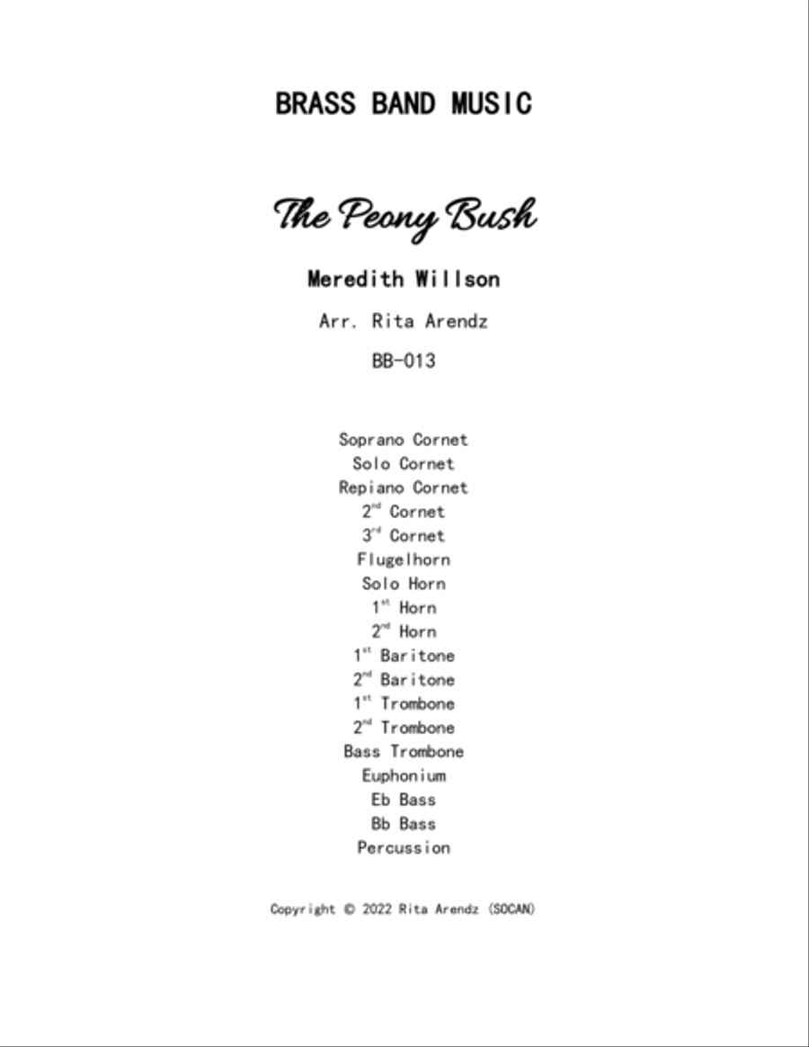 The Peony Bush Brass Band scores gallery preview page 2