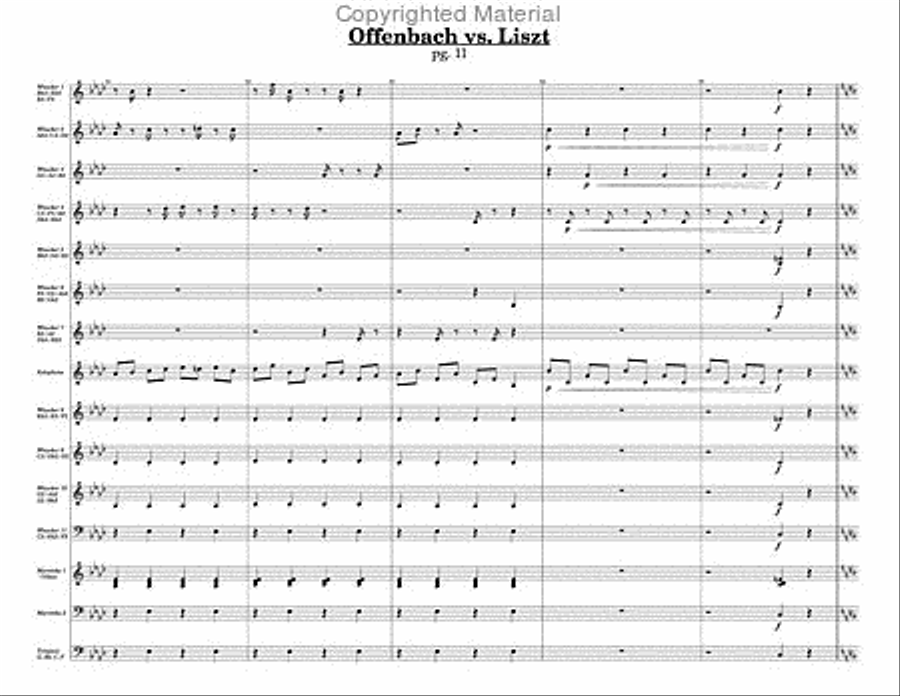 Offenbach vs. Liszt Percussion Ensemble scores gallery preview page 5