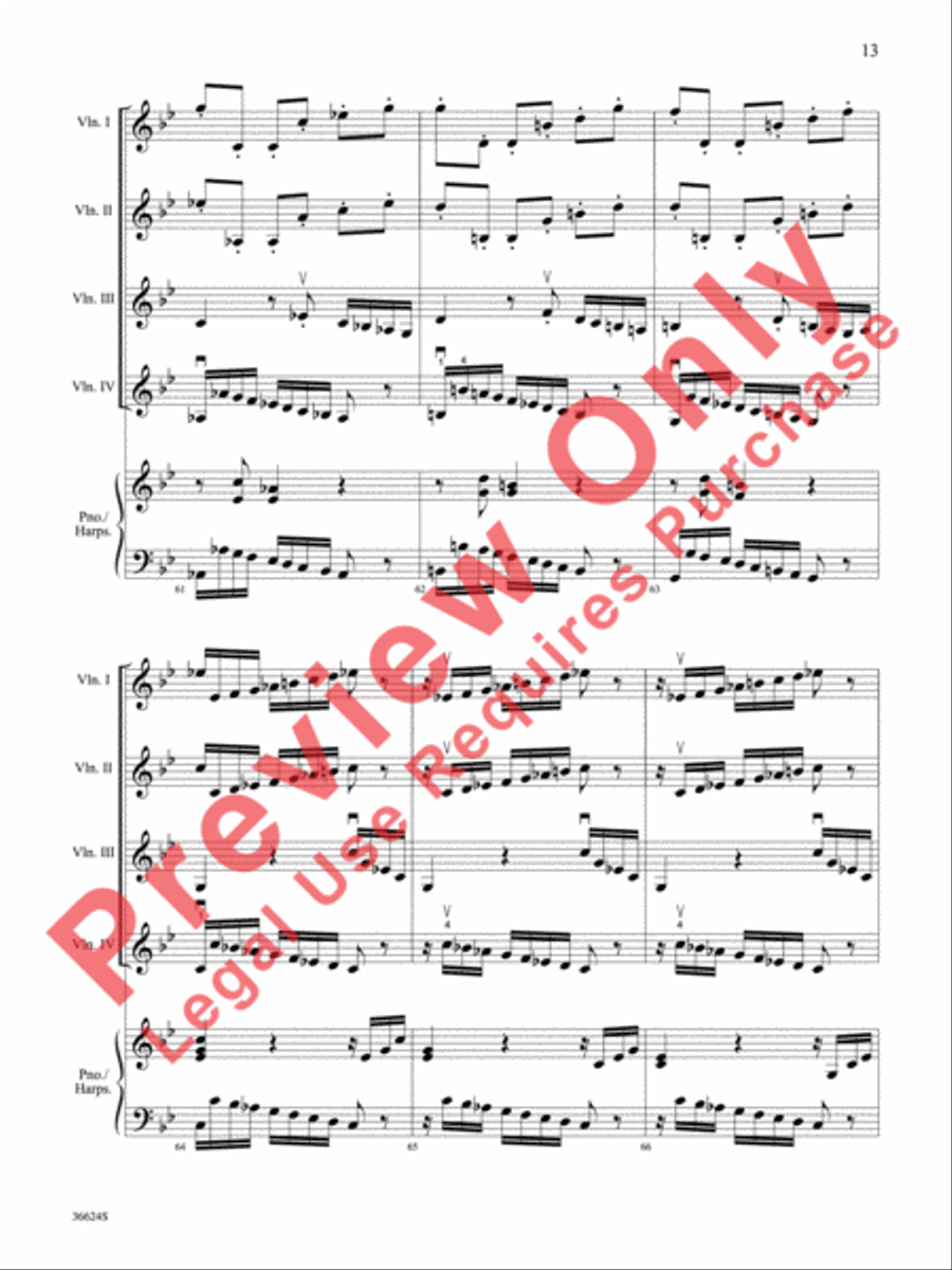 Violins Go Vivaldi -- Two Movements for Violin Quartet Small Ensemble scores gallery preview page 14