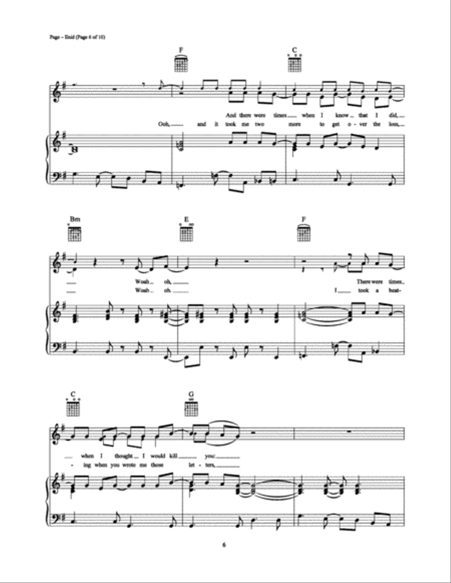 Enid Piano, Vocal, Guitar scores gallery preview page 6