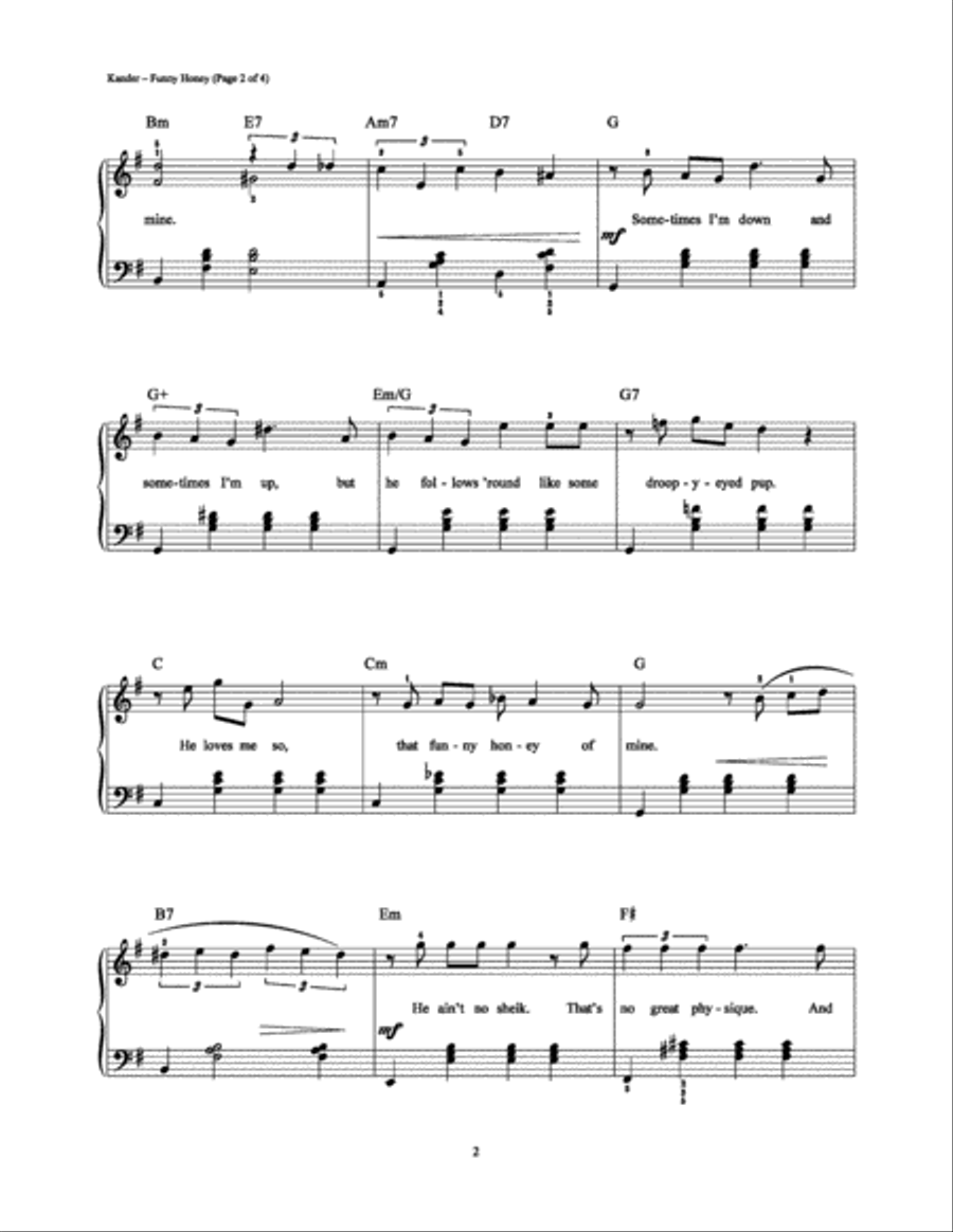 Funny Honey Easy Piano scores gallery preview page 2