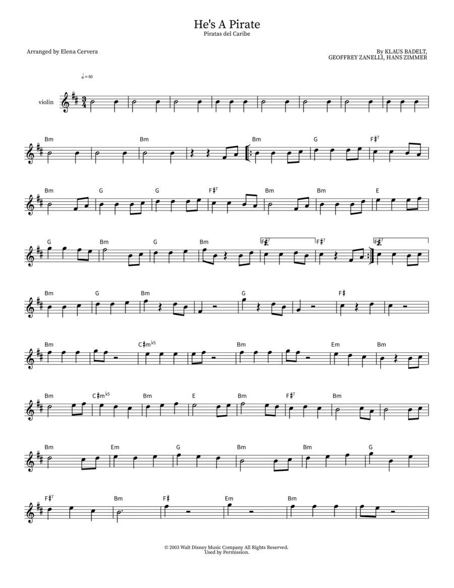 He's A Pirate Flute Solo scores gallery preview page 1