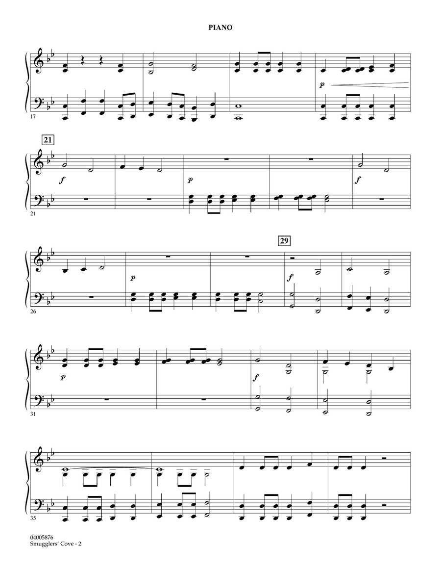 Smugglers' Cove - Piano Concert Band scores gallery preview page 2