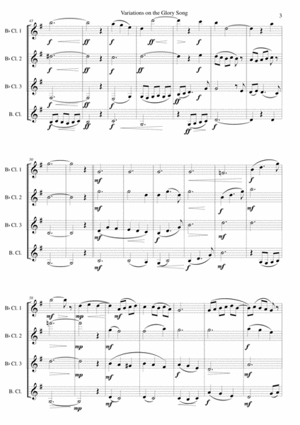 Variations on the Glory Song for clarinet quartet image number null