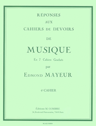 Book cover for Reponses aux devoirs du No. 4
