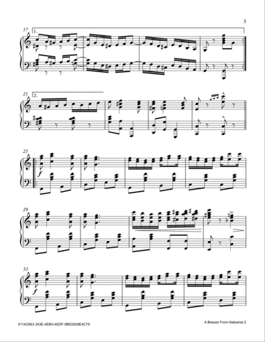 A Breeze From Alabama Piano Solo scores gallery preview page 3
