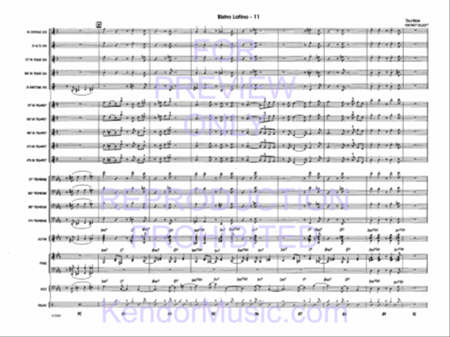 Bistro Latino Jazz Ensemble scores gallery preview page 13