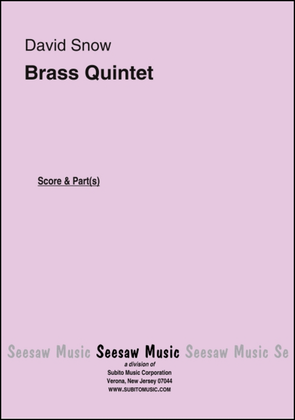 Book cover for Brass Quintet, 1974