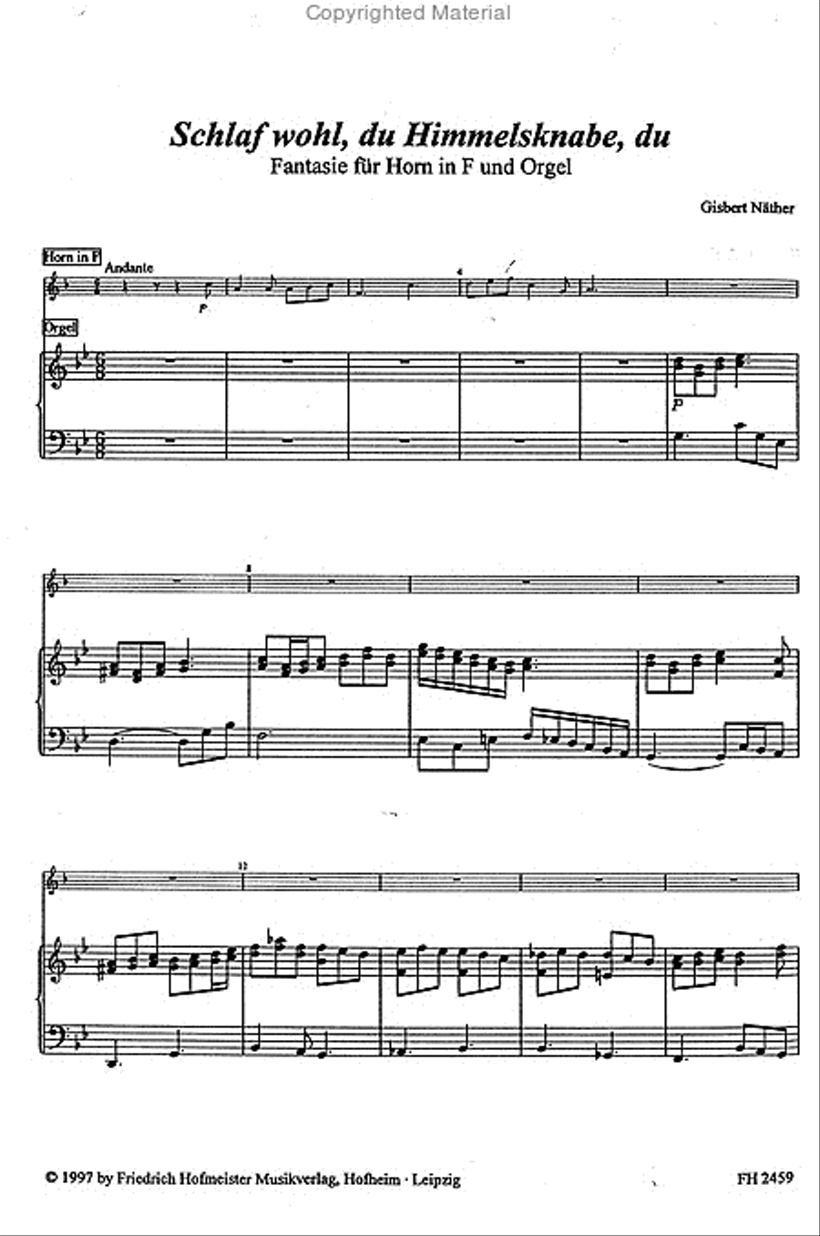 Schlaf wohl, du Himmelsknabe, du Horn scores gallery preview page 2