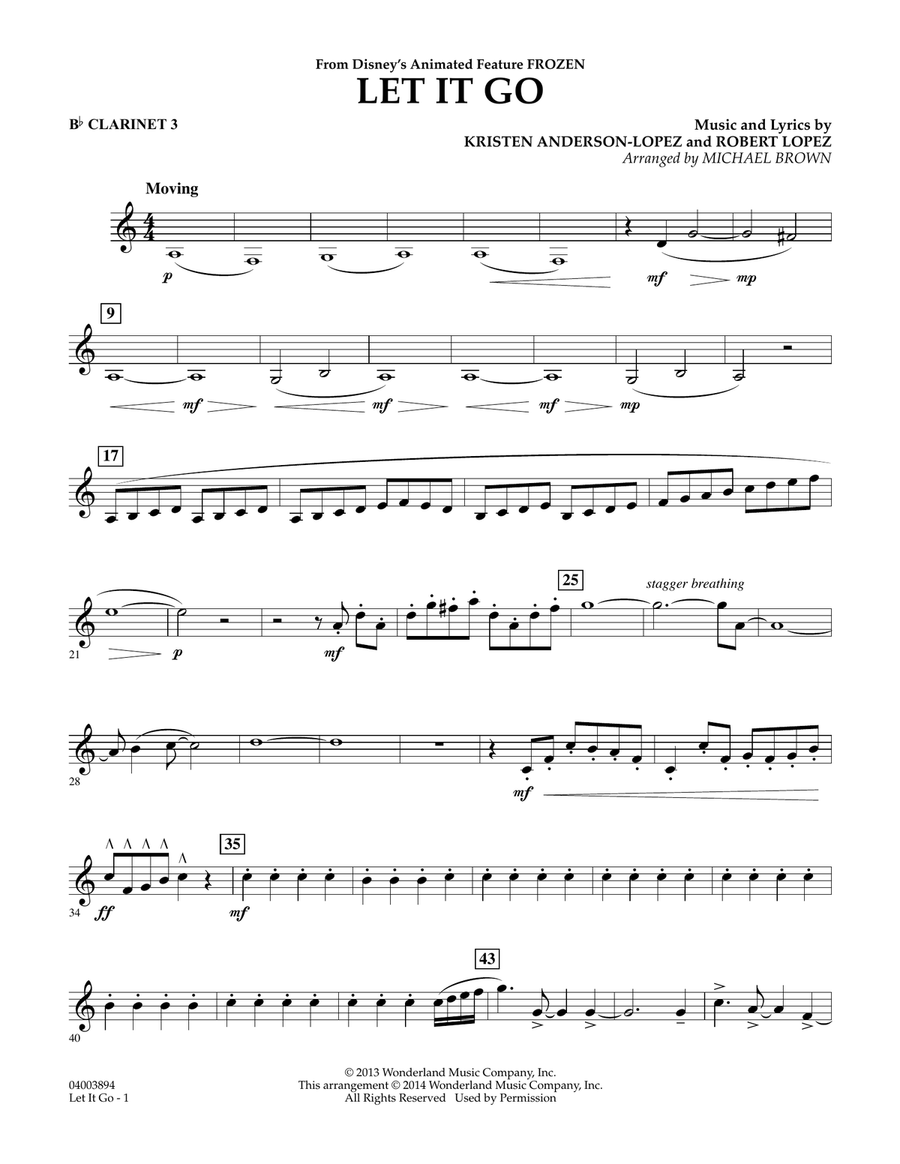 Let It Go - Bb Clarinet 3