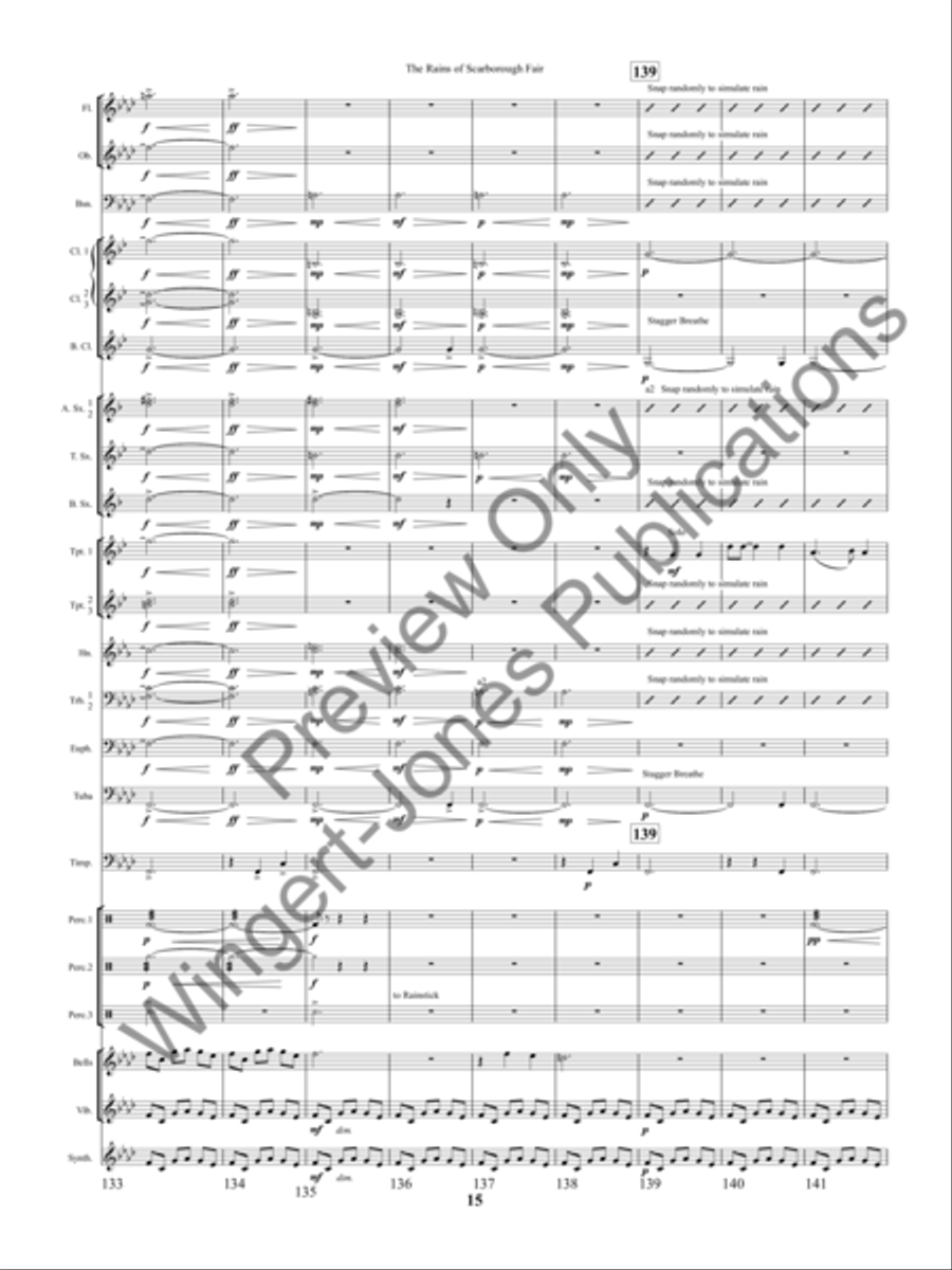 The Rains of Scarborough Fair Concert Band scores gallery preview page 18