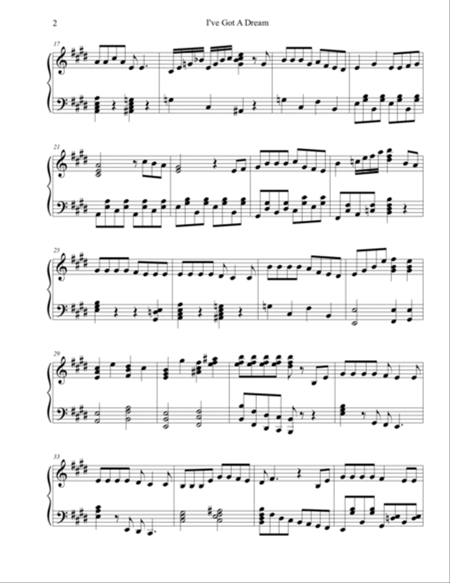I'VE Got A Dream I'VE Got A Dream Piano Solo scores gallery preview page 2