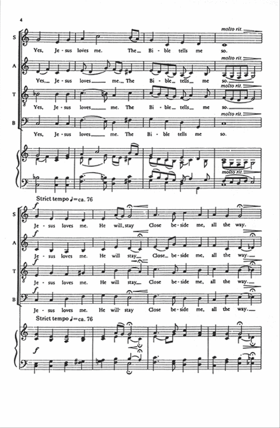 Jesus Loves Me Jesus Loves Me 4-Part scores gallery preview page 3