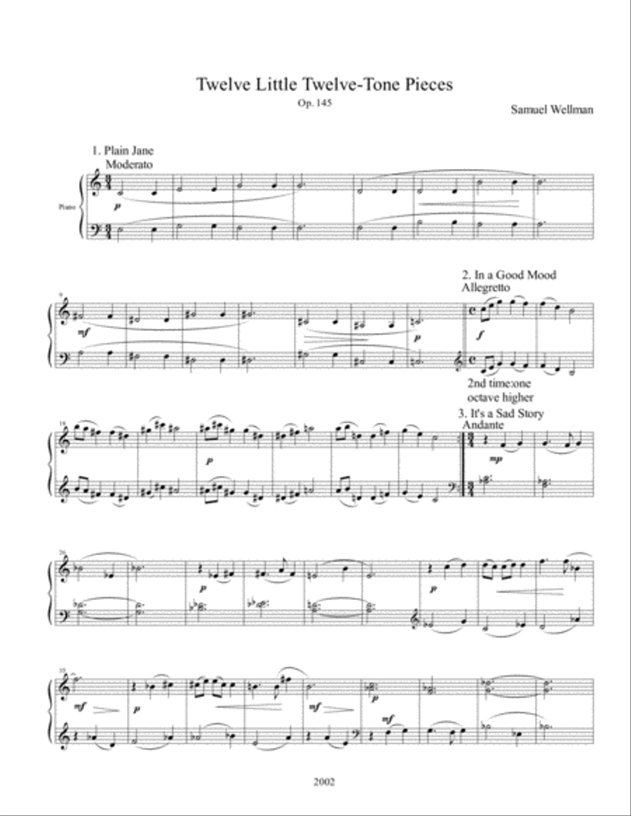Twelve Little Twelve-tone Pieces, Op. 145 Piano Solo scores gallery preview page 1