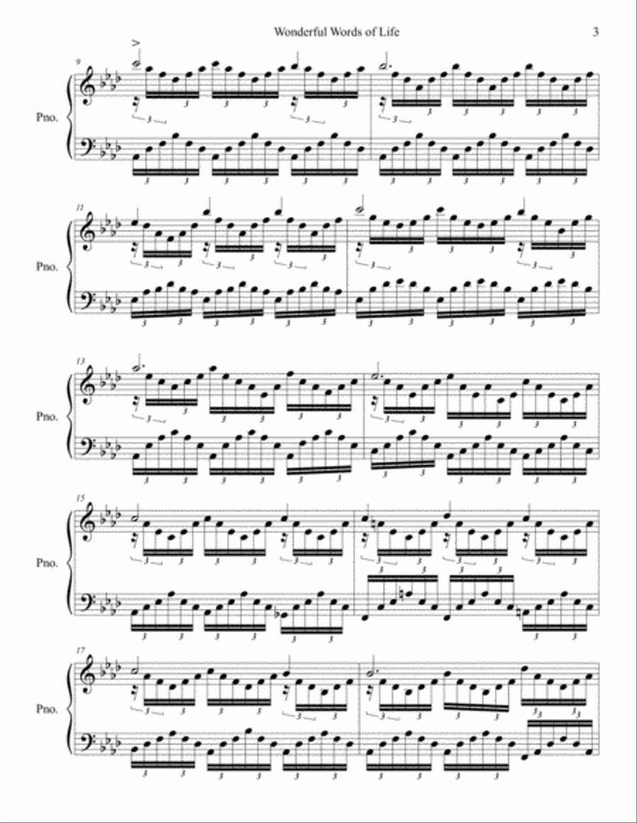 Wonderful Words of Life Concert Piano Solo Piano Solo scores gallery preview page 3