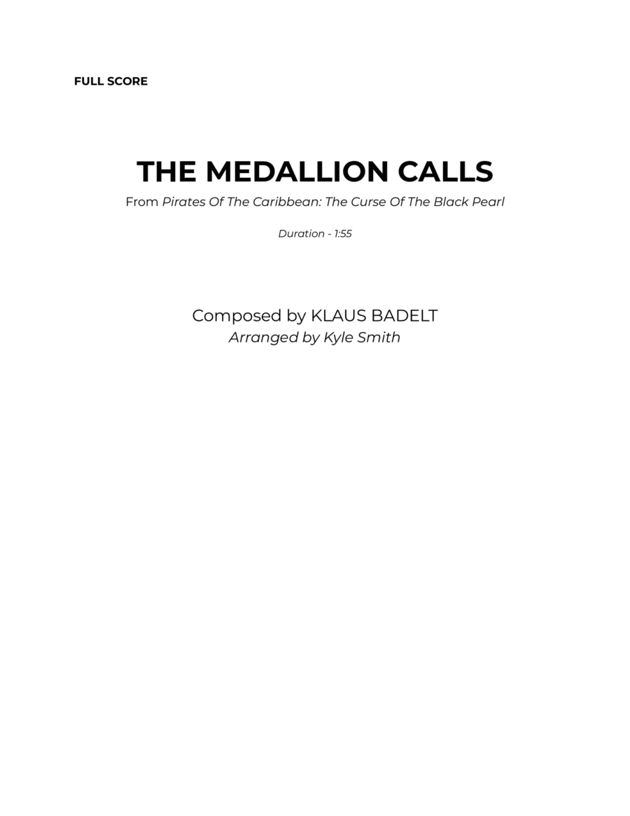 The Medallion Calls The Medallion Calls Full Orchestra scores gallery preview page 1