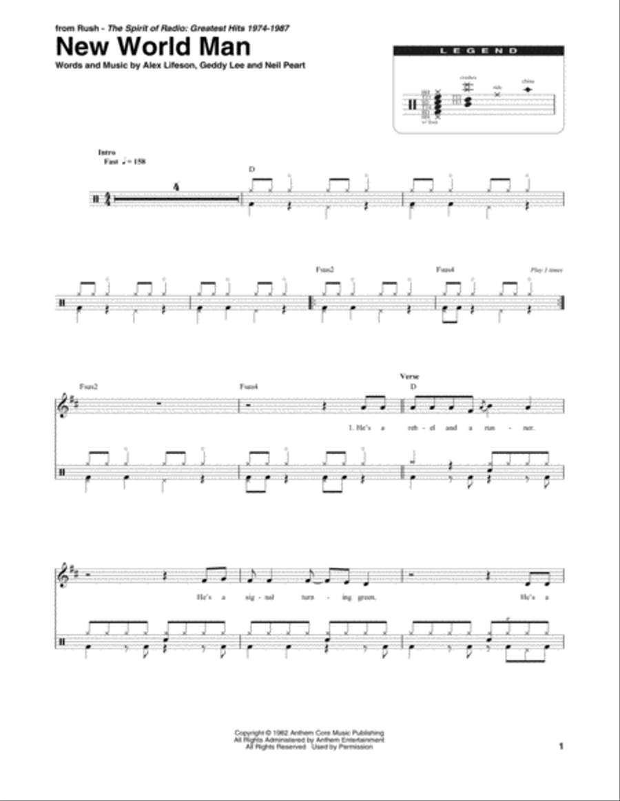 New World Man Drum Set scores gallery preview page 1