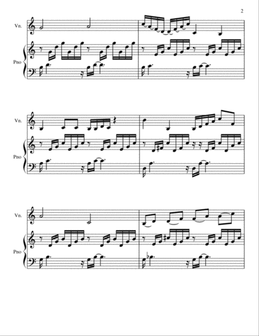 Prelude in C Violin Solo scores gallery preview page 2