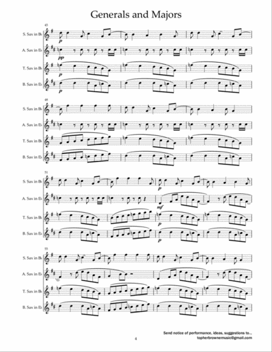 Generals And Majors Woodwind Quartet scores gallery preview page 5