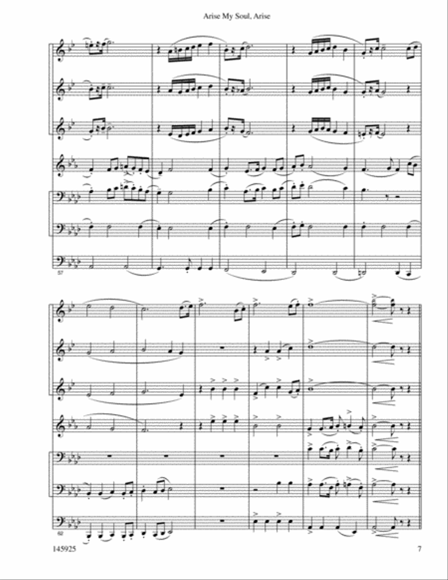 Arise, My Soul, Arise Brass Ensemble scores gallery preview page 8