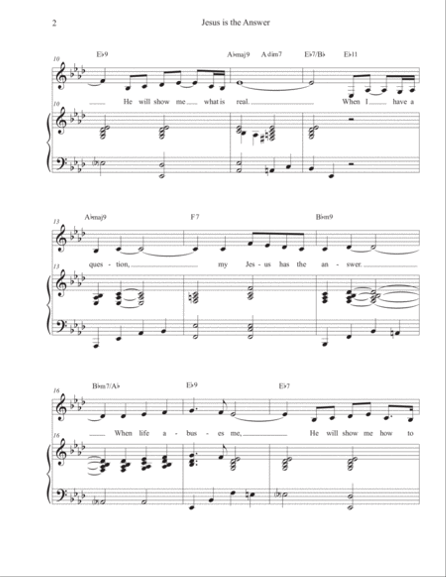 Jesus is the Answer (Ab Major) Voice scores gallery preview page 2